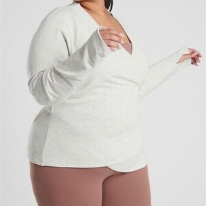 Athleta Poise Dance Wrap | Light Grey Heather | Size 3X | EUC